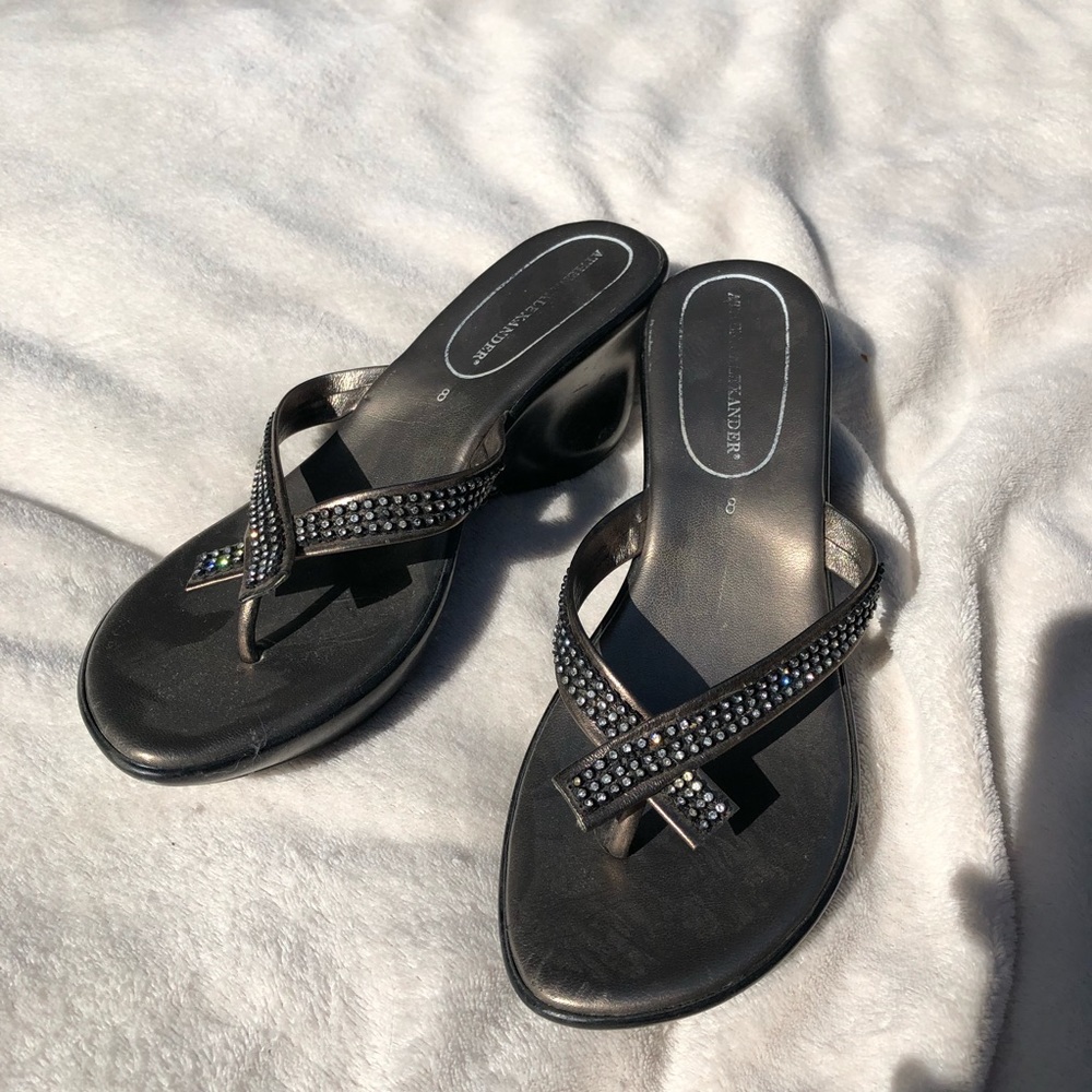 Athena Alexander Mid Heel Sandals Bronze size 8